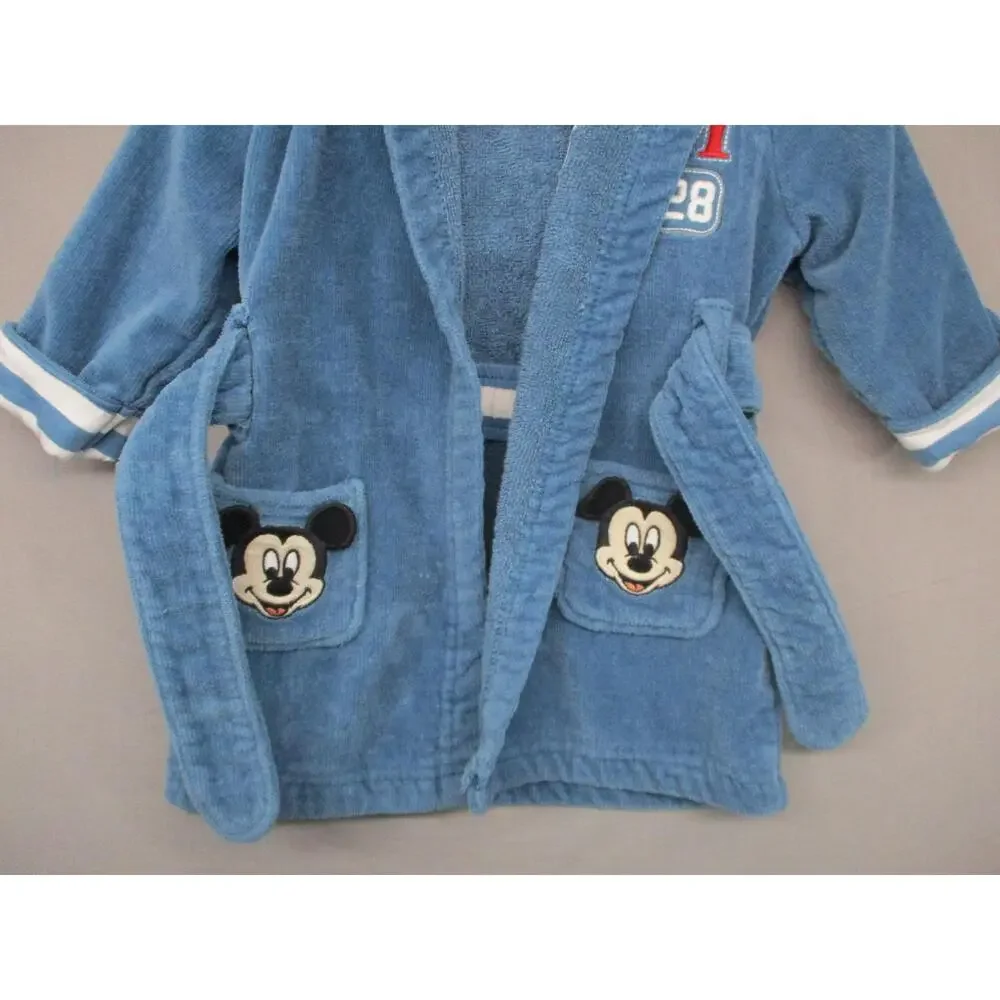 Disney Blue‎ Soft Comfy Hooded Robe Kids Size 6-9M